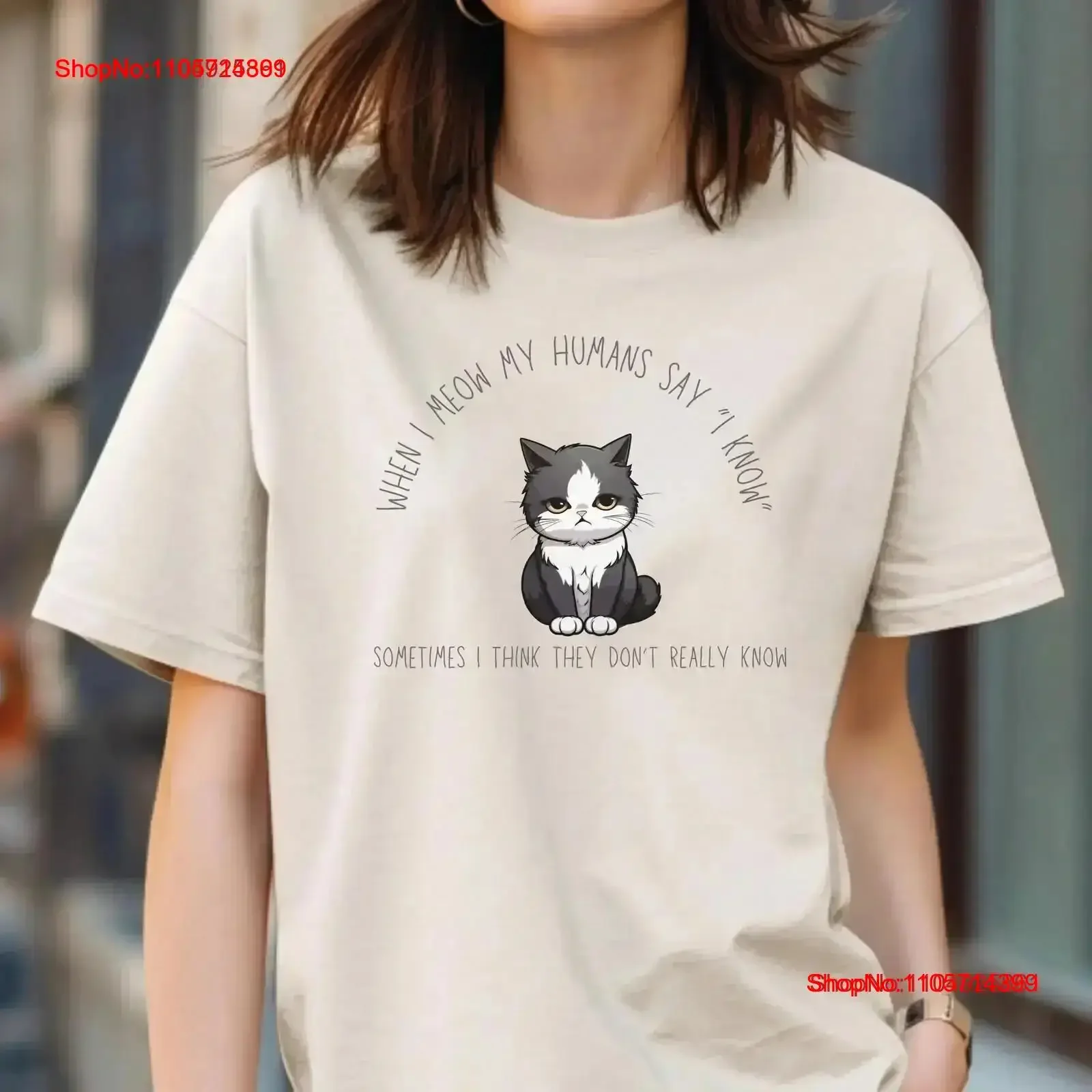 Funny Cat T Shirt When I Meow Humor Pet Owner Introvert Lover Sarcastic Feline vintage Washed Casual Slightly designer clothes