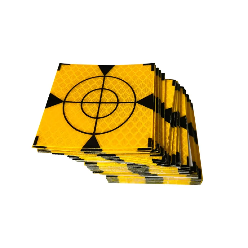 100pcs Reflector Sheet Yellow With Black Triangle Reflective Sticker 20 30 40 50 60mm For Total Station Surveying