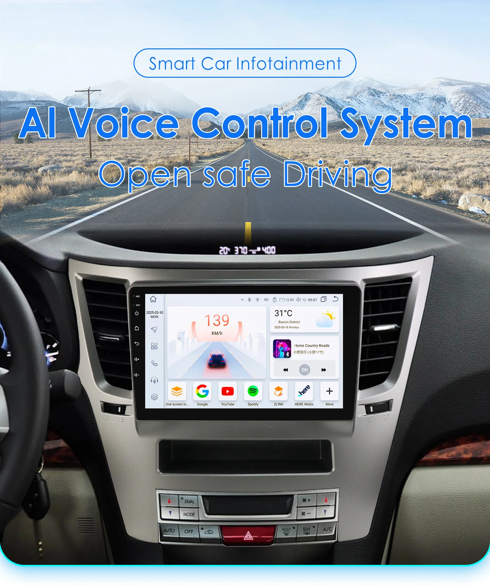 Android 15 For Subaru Outback Impreza Legacy 2010-2014 9 Inch Car Radio Stereo Multimedia Player GPS Navigation 2 Din Car Intelligent Systems AI Voice 4G WiFi 8 Core Plug&Play Head Unit Automotive Monitor Multimedia 2 din Systems Stereo GPS SWC Bluetooth