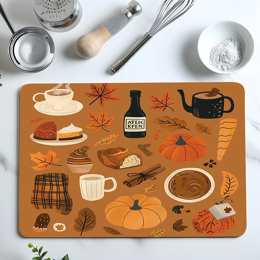 

Absorbent Mat Cake Coffee Cream Kitchen Antiskid Drying Mat Quick Dry Bathroom Drain Pad Tableware Mat