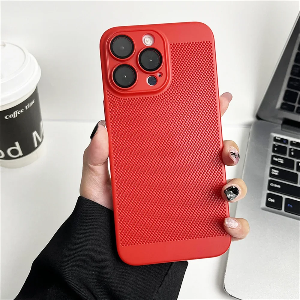 Original Kühlung Matte Wärmeableitung Fall Für iPhone 17 16 15 14 13 12 11 Pro Max X XS Max XR 7 8 Plus 17 Luft Metallic Abdeckung – Detail 13