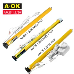 A-OK AM25 1.2/30 Rolling Tubular Motor,RF433 Motor,Built-in Li Battery Motor,for Rolling/Roman Curtain/Sun Blinds/38mm Tube