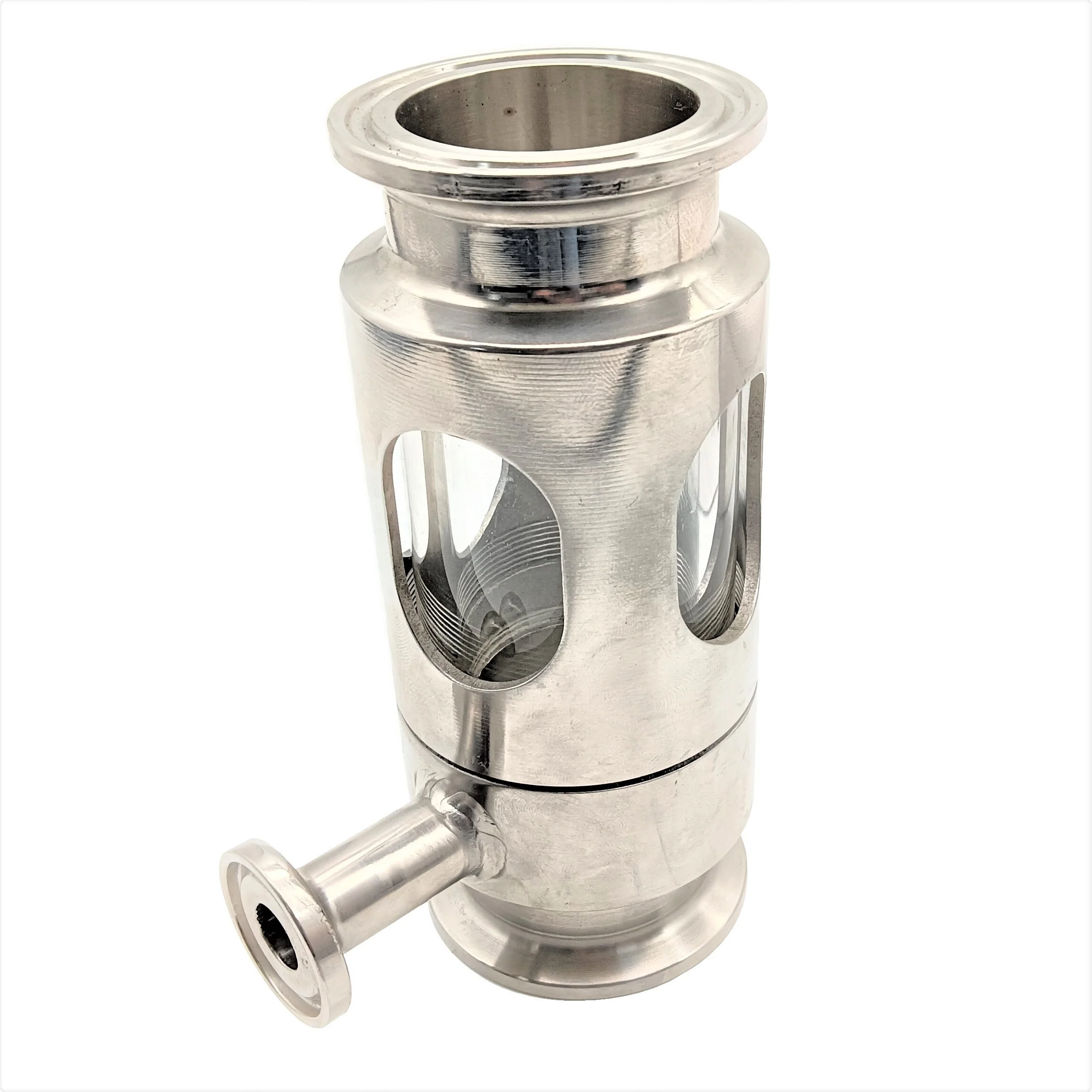 

New Type 1.5Inch TC 50.5MM Sanitary Stainless Steel SS304 Tri Clamped Sight Glass with Sample Port and Matte Polished for Fluid