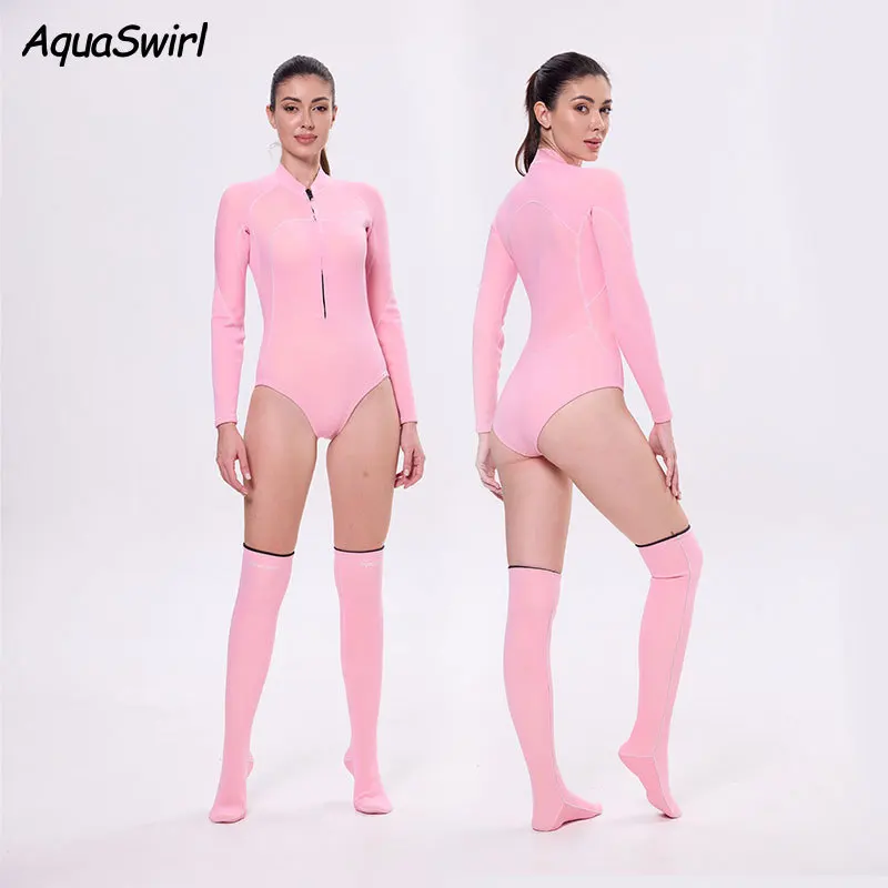 

Женский гидрокостюм для дайвинга 2 мм, быстросохнущий, эластичный, раздельный, с длинными рукавами, солнцезащитный, для снорклинга и серфинга, защита от холода