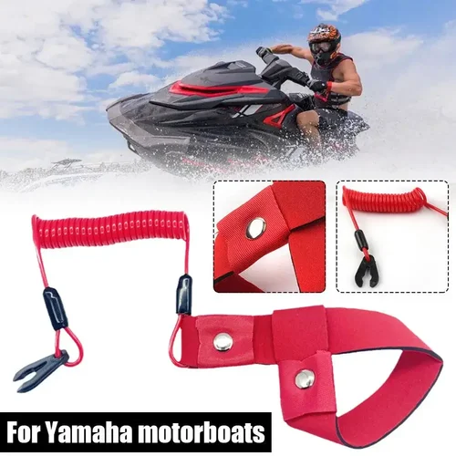 Imagen 2 del producto Cordón del interruptor de apagado del motor de lancha: cable de parada de emergencia para Yamaha, Jet Ski, Wave Runner (pulsera de seguridad flotante)