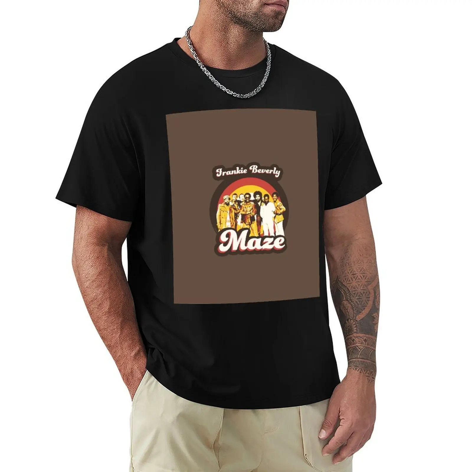 Frankie Beverly and Maze 70s Funky Soul T-Shirt Graphic Print Short Sleeve T-Shirt