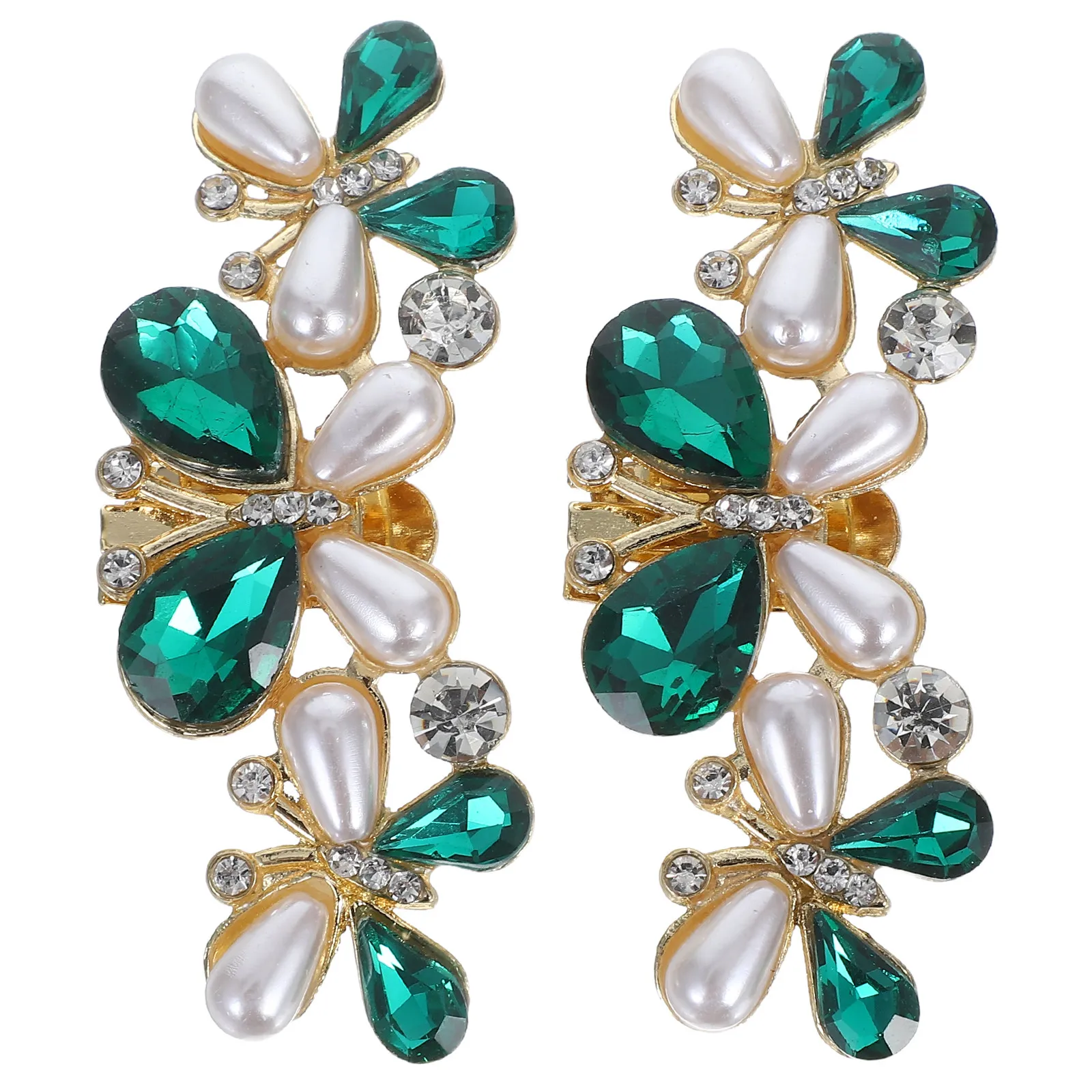 2Pcs Detachable Rhinestone Shoe Buckles Clips Elegant Bridal Wedding Party High Heels Shoes Jewelry Rack
