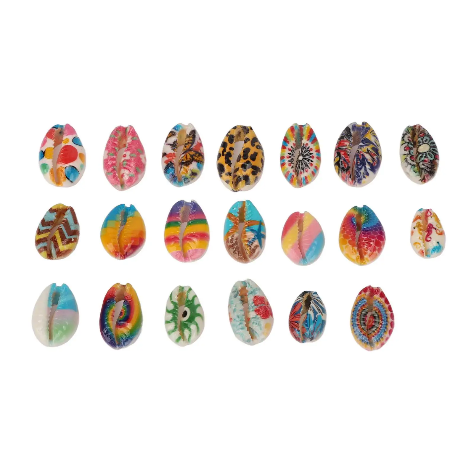 Floral Print Shell Hair Jewelry for Dreadlocks, Flexible and Rustproof DIY Shell Hair Pendants for wedding