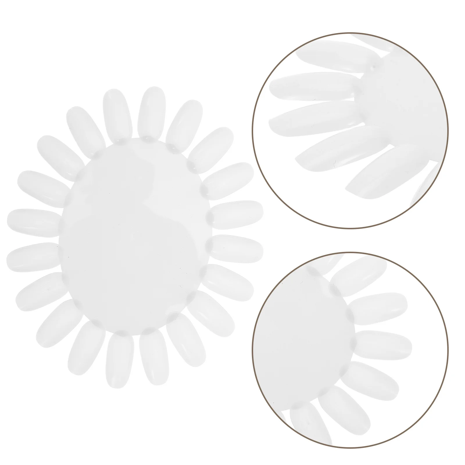 

10Pcs Nail Polish Display Boards Sunflower Shape Hard Acrylic False Tips Practice Wheel Nail Art Display for Salon Home Use