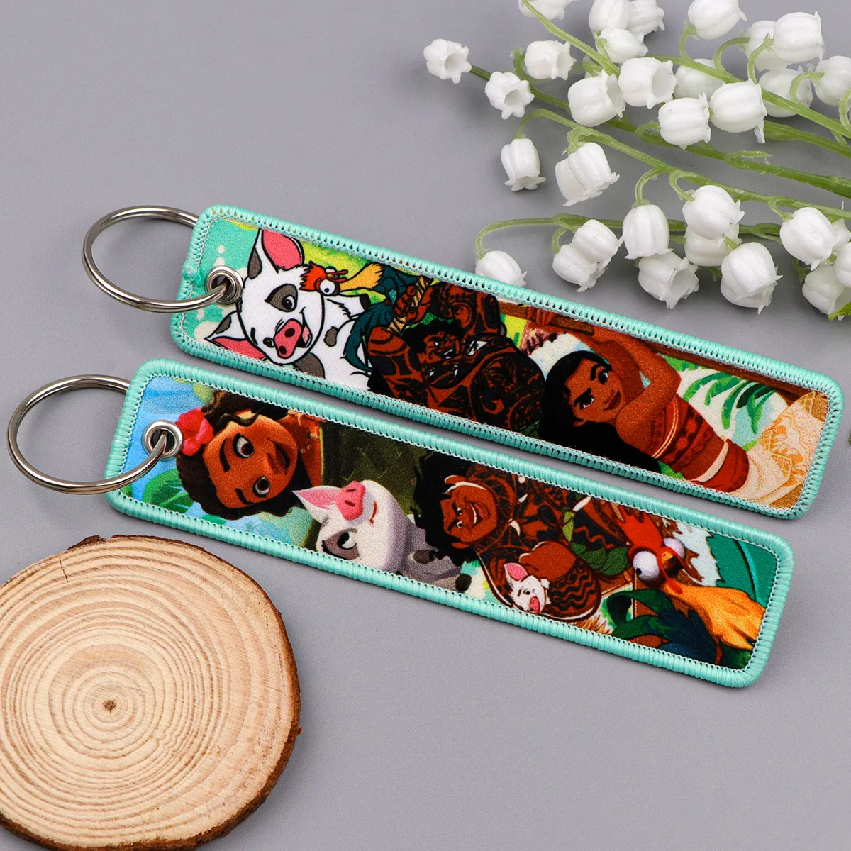 الكرتون الوحش التطريز مفتاح Fobs أنيمي مفتاح العلامات المفاتيح للدراجات النارية سيارات حلقة رئيسية اكسسوارات مجوهرات هدايا تشافيرو