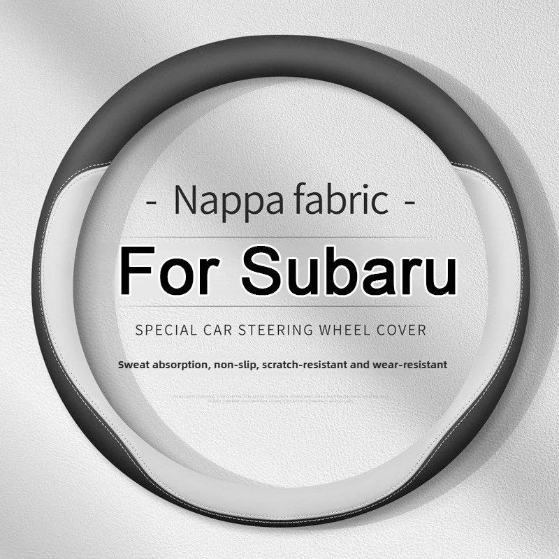 

New Car Steering Wheel Cover Nappa Leather Universal 38cm Booster Cover For Subaru Imprezza Outback Legacy Forester STi WRX XV