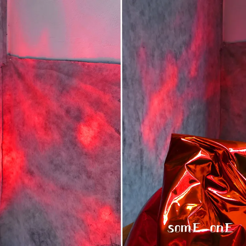 

Synthetic Leather Fabric Red Mirror Reflective Waterproof DIY Patches Cosplay Decor Props Bag Coat Clothes Designer Fabric
