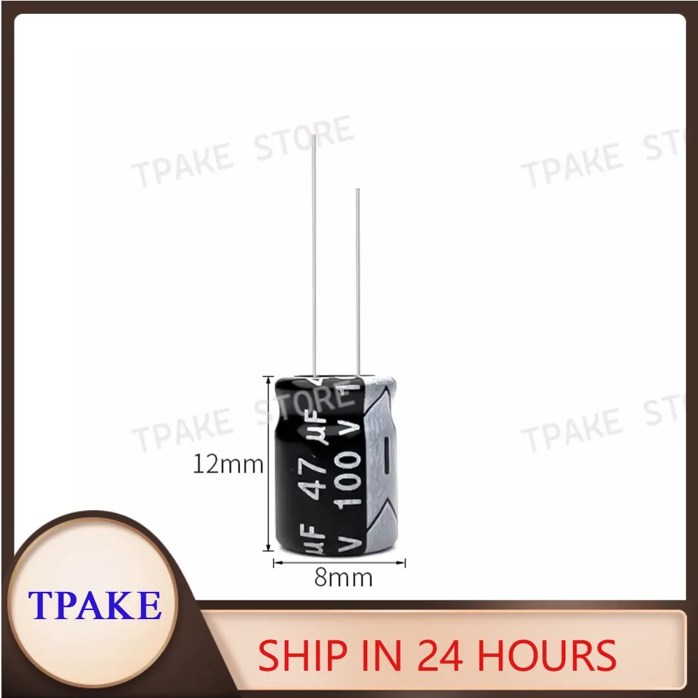 Aluminum Electrolytic Capacitor 47uF100V 100V47uF 47MFD 100WV 8*12mm Radial