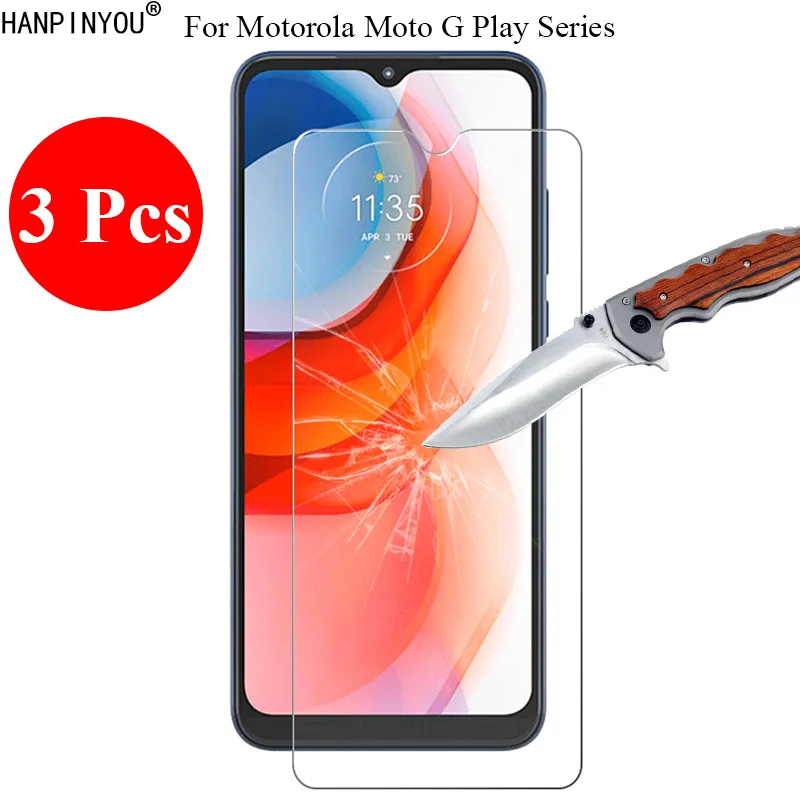 3 Pcs/Lot New 9H 2.5D Tempered Glass Screen Protector For Motorola Moto G Play 2023 2021 Protective Film + Clean Tools