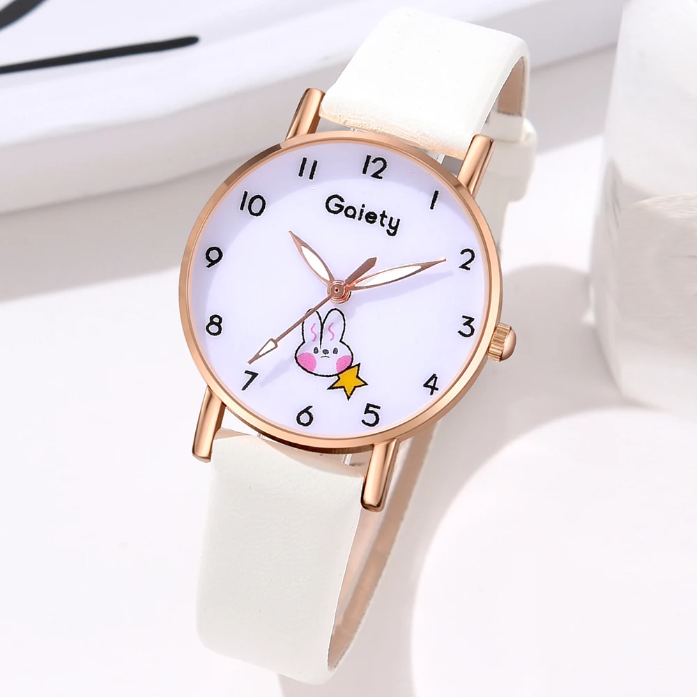 GAIETY Couple Simple Style Rabbit Element Dial Watch Casual Fashion Quartz Watch Is The Perfect Gift For Her