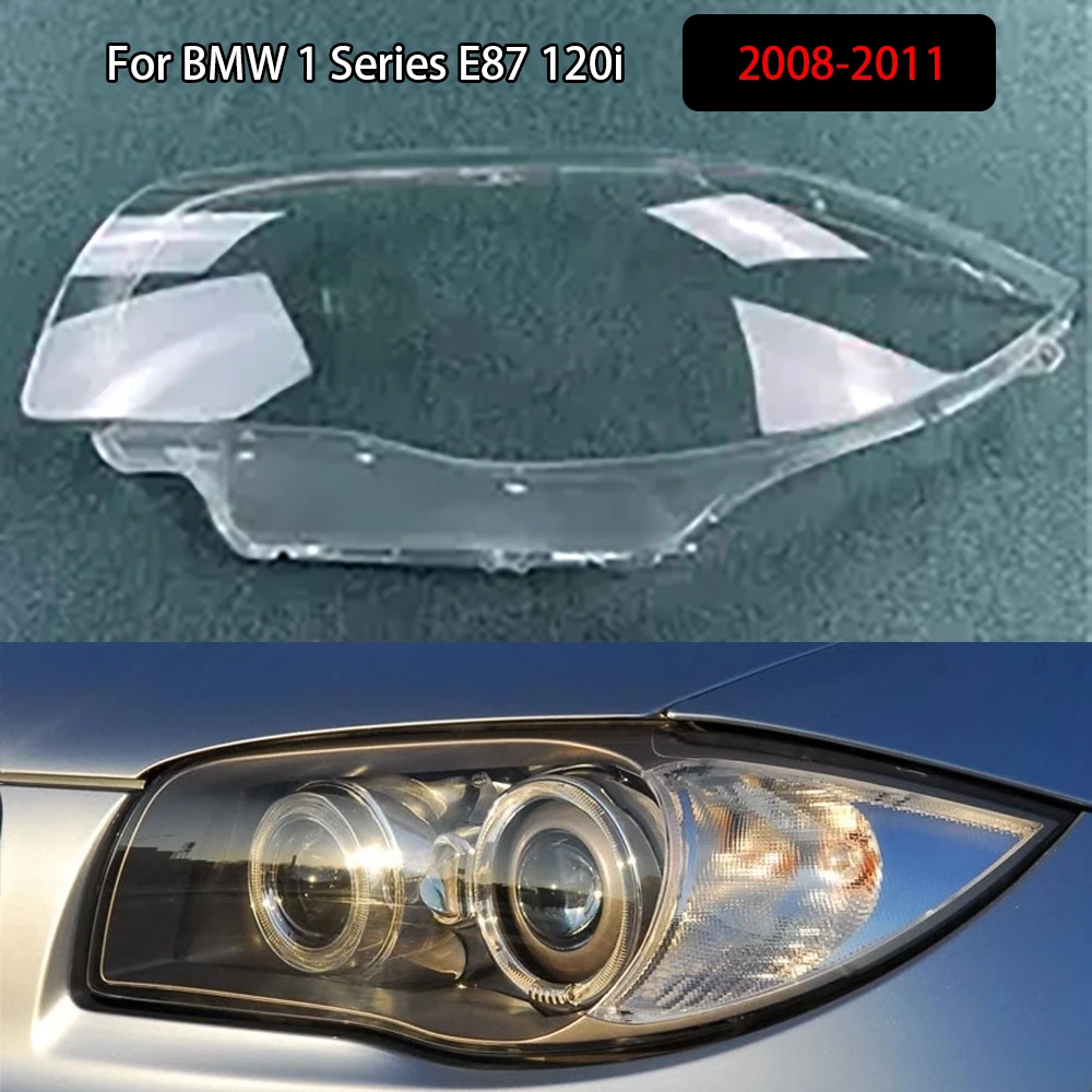 

For BMW 1 Series E87 120i 2008-2011 Headlamp Transparent Cover Lampshade Headlight Shell Lens Plexiglass