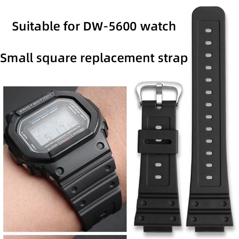 

DW5600 Rubber Strap For G-SHOCK Casio Small Square GWX-5600C/GW-B5600/DW-5600 Replacement Soft Silicone Watch Band Watch Parts