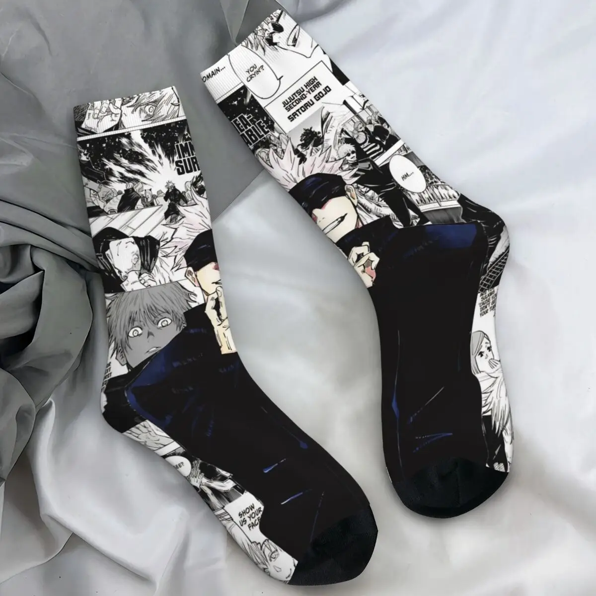 Satoru Gojo Anime Socks Japanese Manga Special Grade Teacher Fashion Stockings Women Men Running Socks Autumn Anti Slip Socks