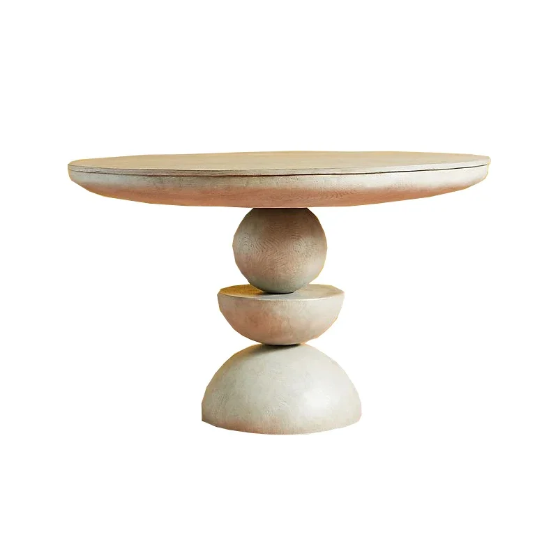 

Американский кантри, ретро и старый, легкий роскошный круглый обеденный стол из цельного дерева