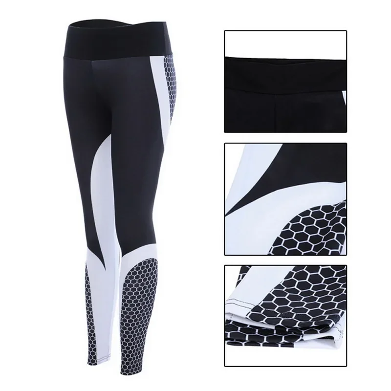 Leggings de sport en maille imprimé pour femmes, Slim, élastique, Push-Up, pantalon de course, de Yoga, sans couture, taille haute