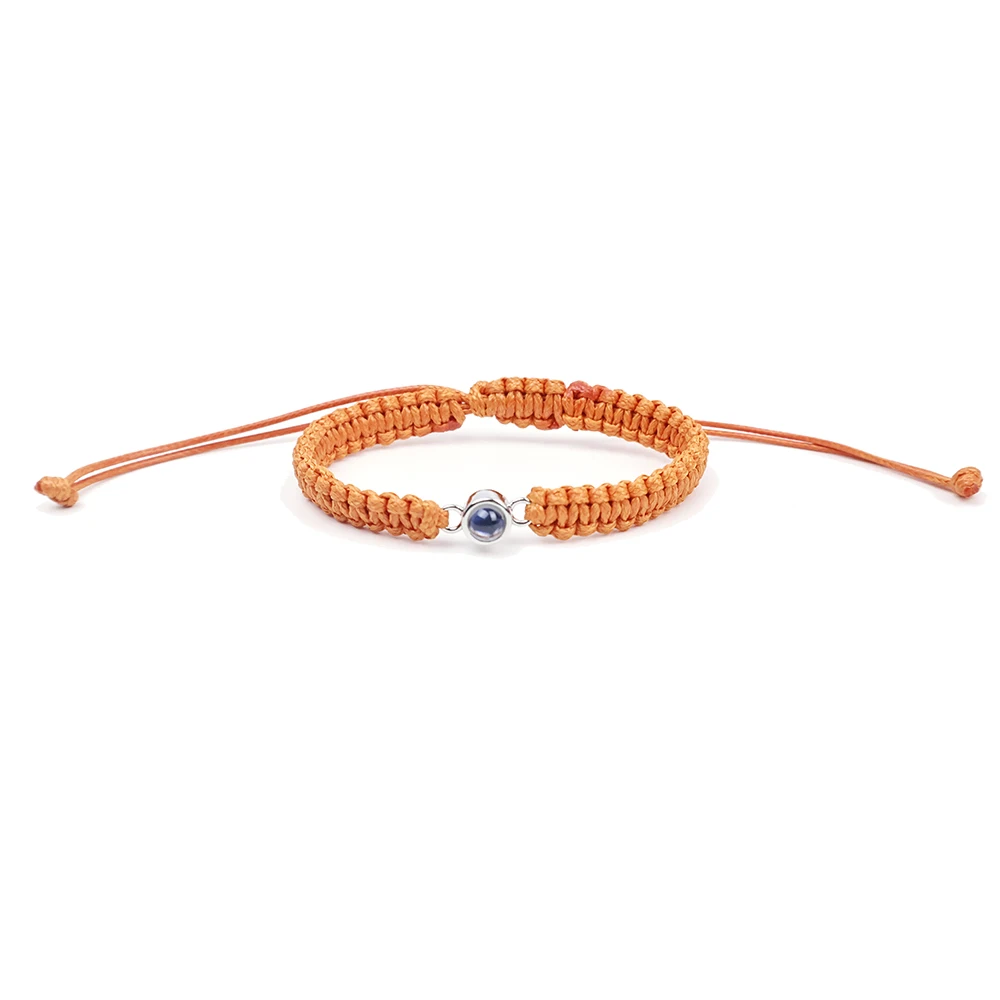 Bunte Seil-Armbänder, individuelle Farbe, Foto-Anhänger, handgewebte Kette, Schmuck für Frauen oder Männer, Freundin, Geschenk, modisch, romantisch – Detail 2