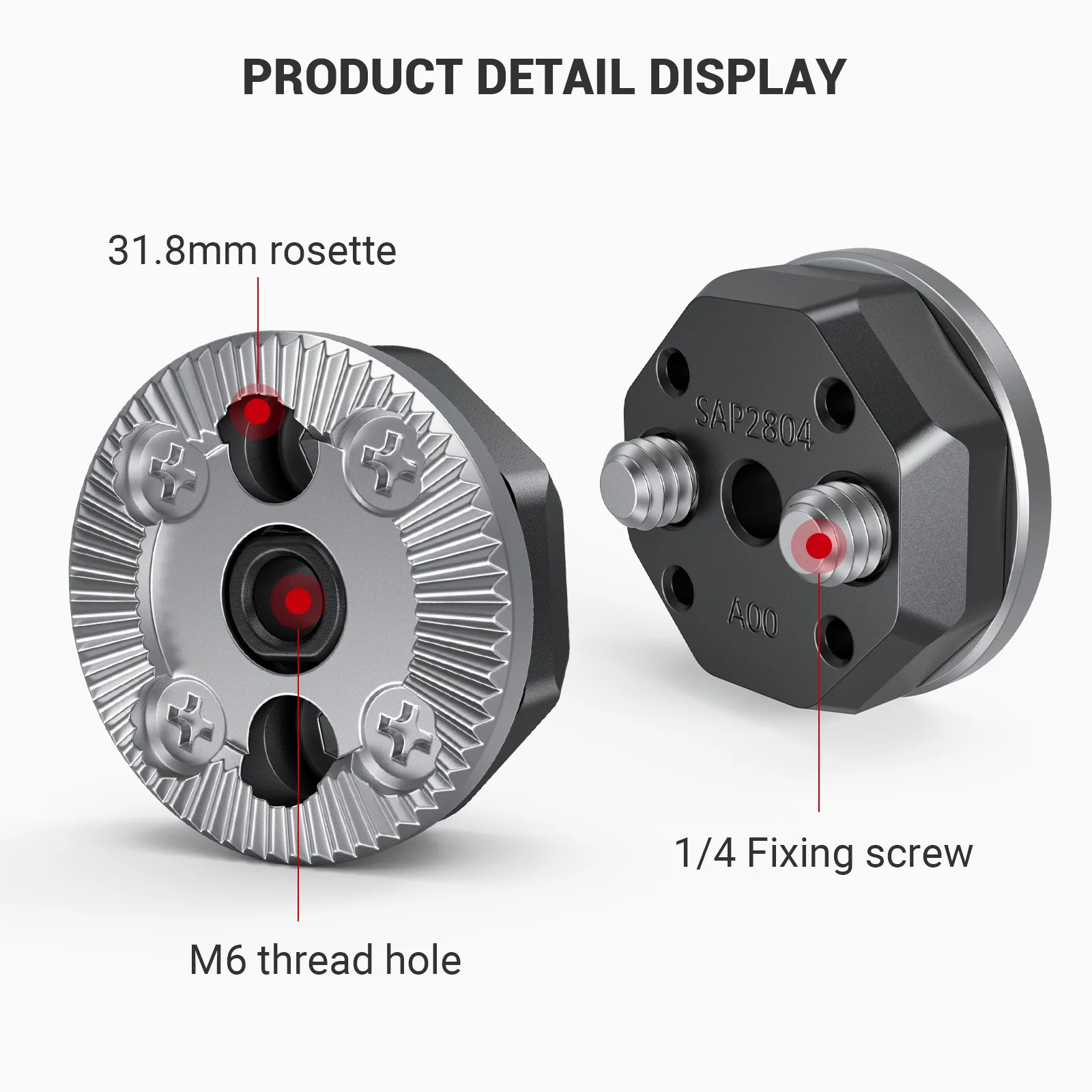 SmallRig ARRI-Standard Rosette Bolt-On Mount Plate (M6 Thread) for Camera Cage and Accessories -SAP2804