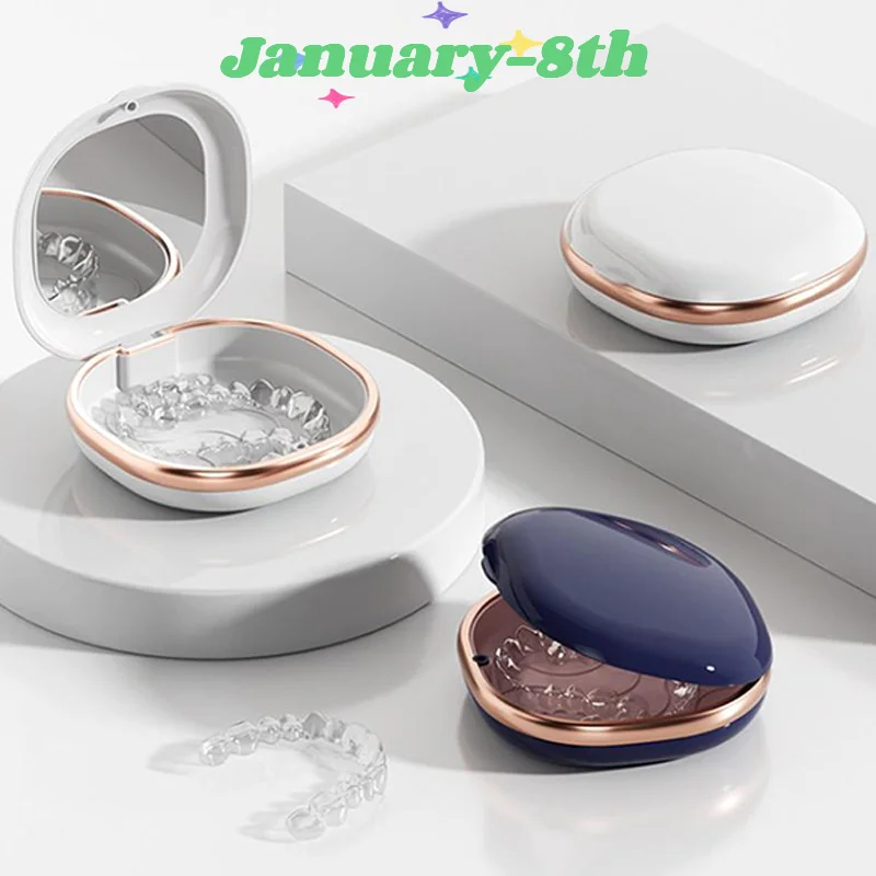 1 ชิ้นแม่เหล็กฟันปลอมกล่องวงเล็บกรณีทันตกรรม Retainer กล่องกรณี Aligner Mouth Guard คอนเทนเนอร์สําหรับฟัน Travel