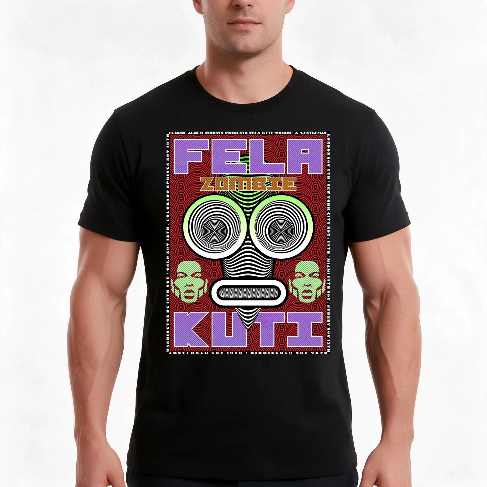 fela kuti for president T-Shirt, Summer Casual Cotton Tee, Oversized Streetwear Tops, Vintage Graphic Print, Unisex Men Women