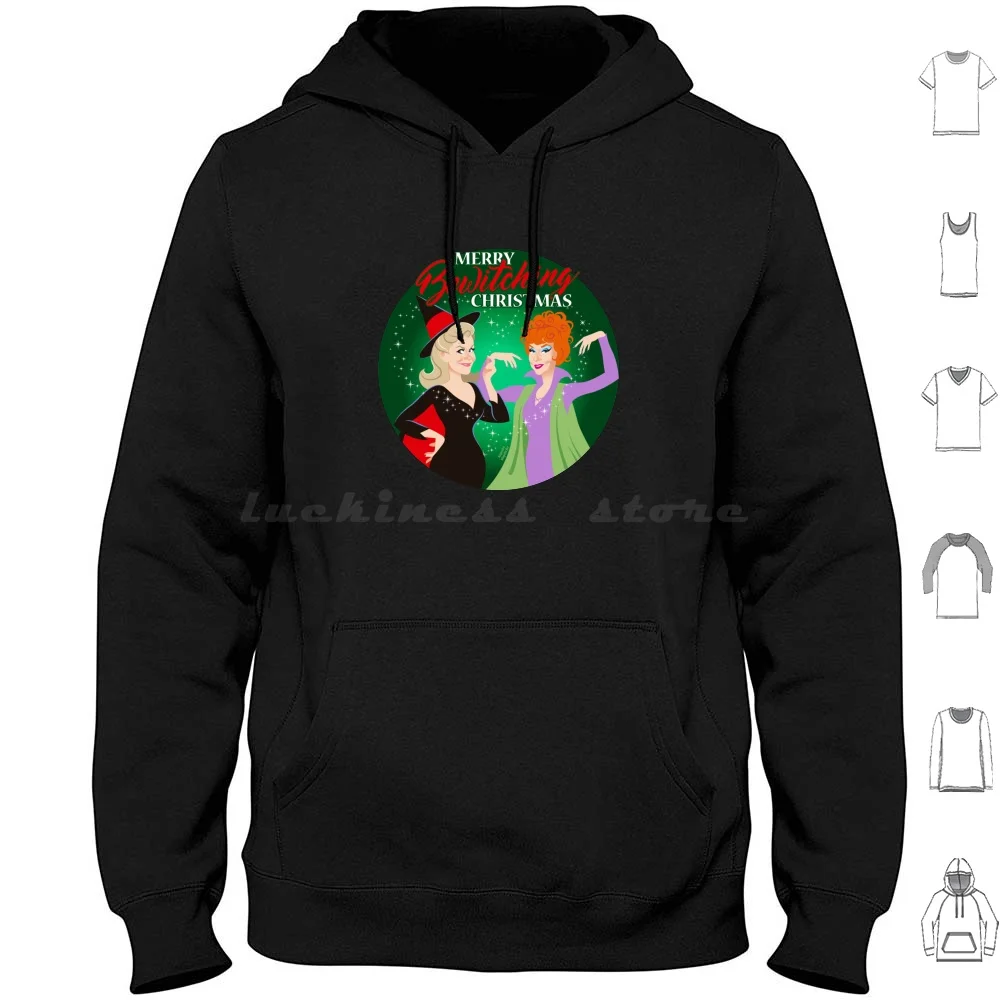 Bewitching Christmas Hoodie Cotton Long Sleeve Alejandro Mogollo Art Alejandromogolloart Alemogolloart Merry Christmas