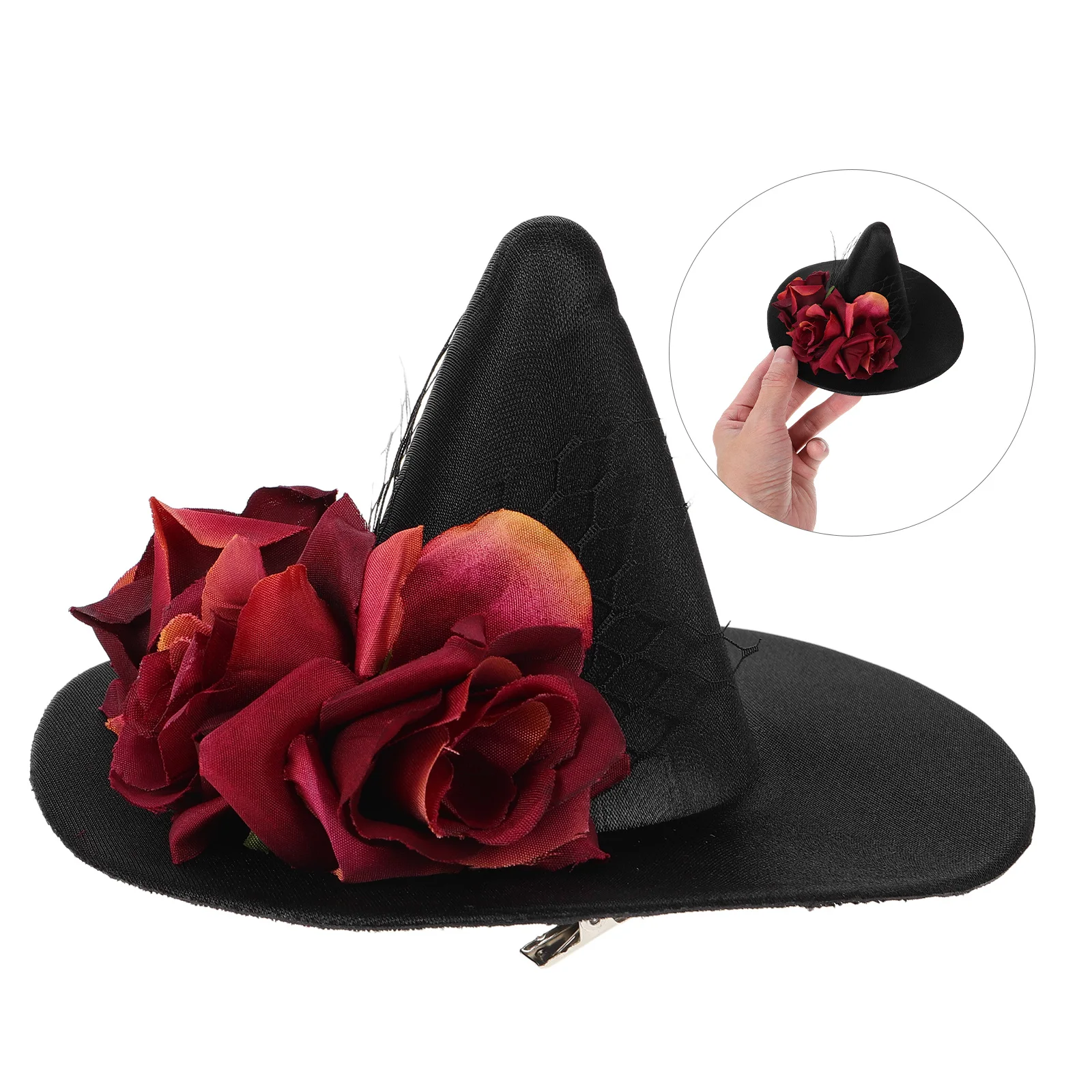 

Adult Halloween Witch Hat Masquerade Party Hair Decor Lightweight Cloth Material Costume Accessory Women Children Wizard