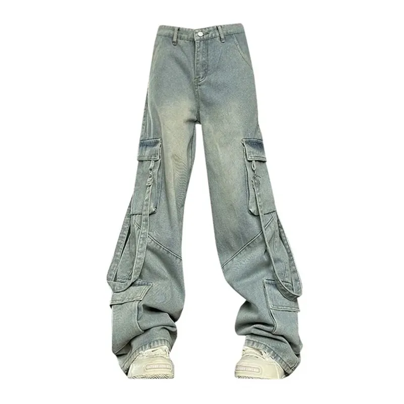 

Oversized Vintage Patchwork Harajuku Women Jeans High Waist Loose Wide Leg Y2k Pants Punk Streetwear Fashion Pantalones Female