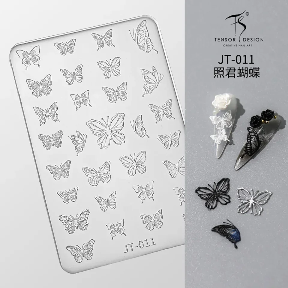 Moule à découper en Silicone, papillon, nœud papillon, serpent, accessoire pour Nail Art, étoile, lune, Rose, flocon de neige de noël, modèle d'outil de manucure