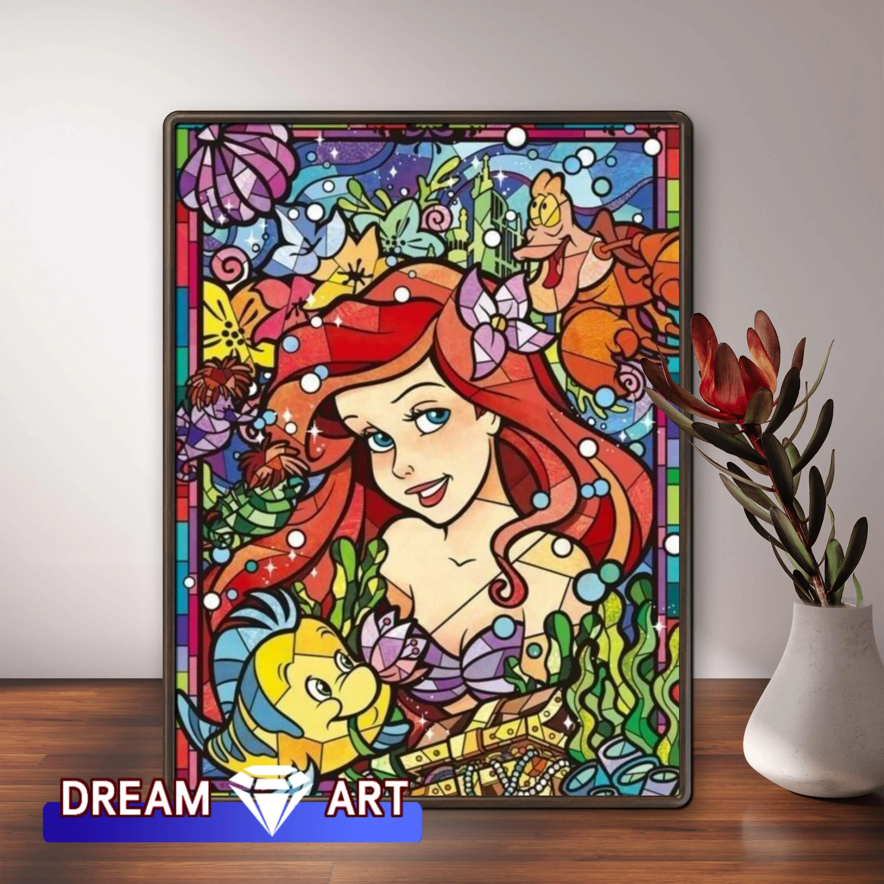 Disney-pintura de diamantes de princesa sirena, mosaico bordado de dibujos animados, imagen de punto de cruz, decoración del hogar, regalos para niños