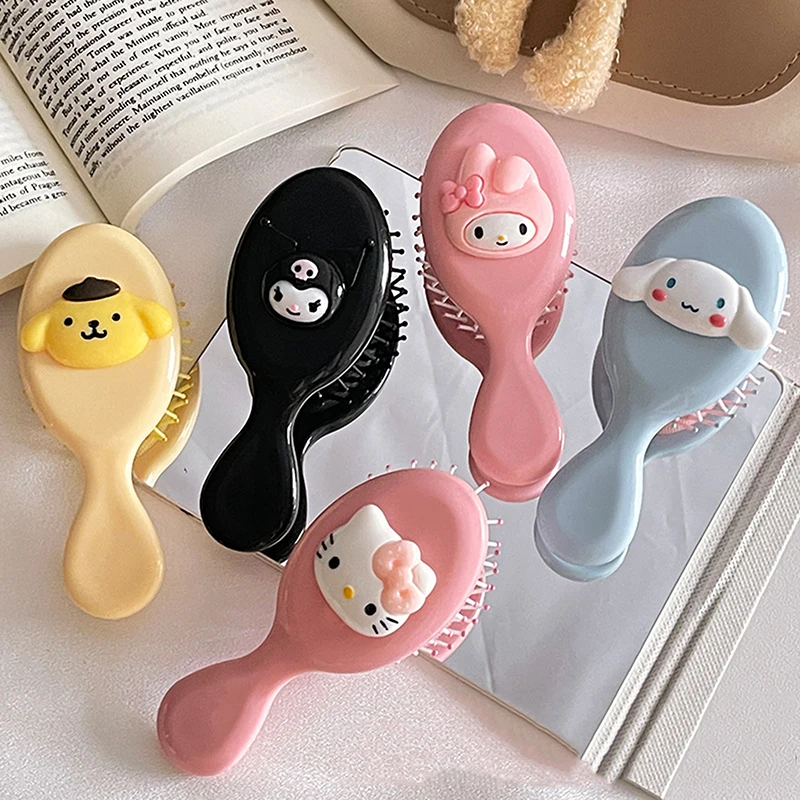 Sanrio Hello Kitty Cartoon Cute Comb Anime Kawaii Melody Air Cushion Comb Portable Massage Comb Mini Comb Kt Cat Girl Toy Gifts