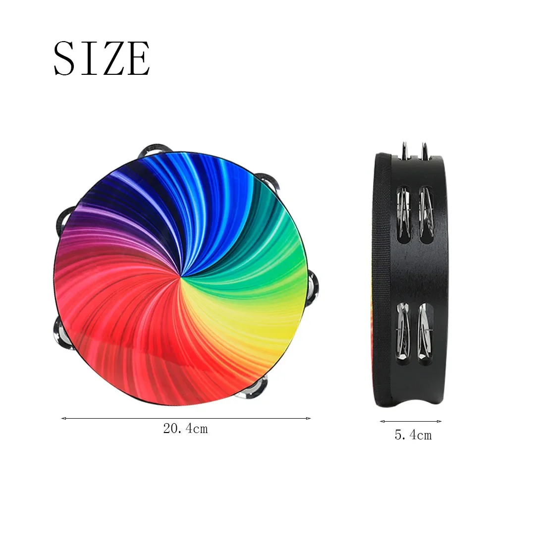 M MBAT Orff Handtrommel Tamboerijn Instrumenten Houten Slaginstrument voor KTV Party Tamboerijn Rammelaar Jingle Bells Kids Gift