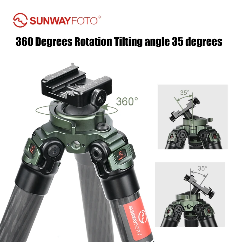 SUNWAYFOTOT3240CSL Hunting Tripod for Shooting Rifle Stand Carbon Fiber