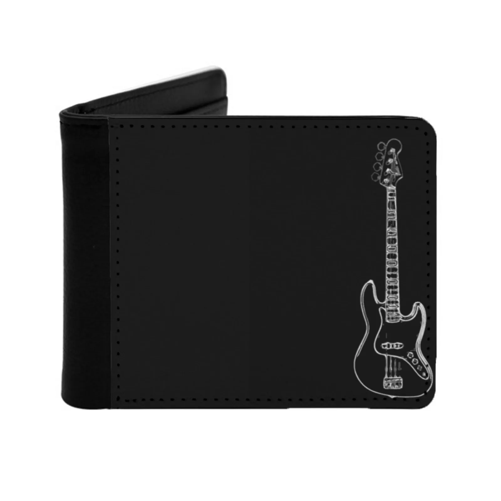 

Bass Electric Short Men's Wallet Multifunction Purse Male Pu Leather Wallet Jazz Bass Guitar Black Glow White Cool Bridge
