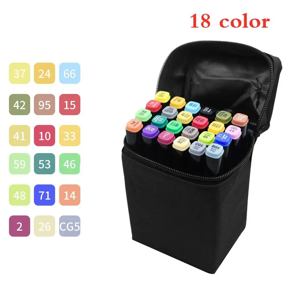 18 24 30 40 Colors Markers with Dual Tip for Drawing Coloring Sketch Marker Drawing Comic Design