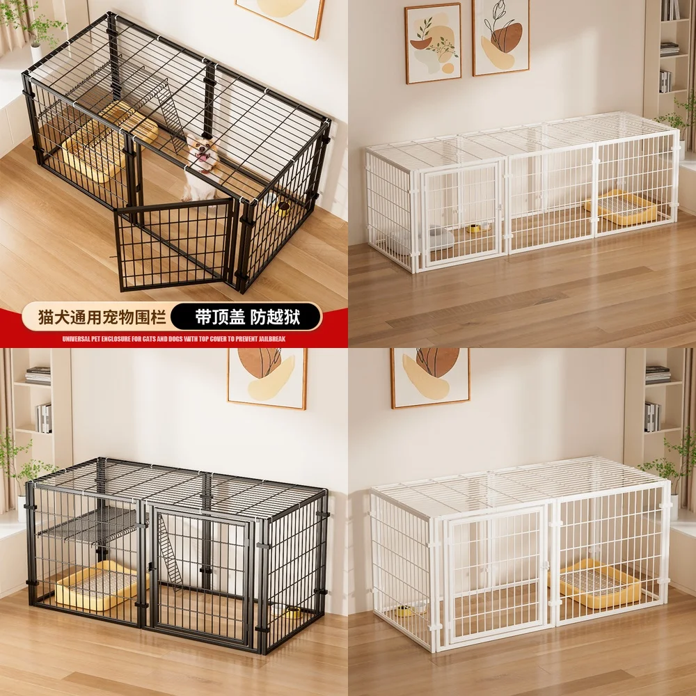 parc-de-jeu-pour-animaux-de-compagnie-pour-chiens-et-chats-de-petites-moyennes-et-grandes-races-enclos-d'entrainement-anti-evasion-avec-couverture-et-cloison-amovible-pliable