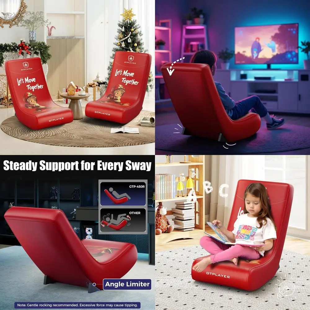 

Компактное красное игровое кресло-рокер с ограничителем угла наклона — легкое, с ограниченным углом наклона, для геймеров