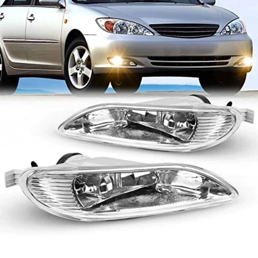 

Fog Lights Fog Lamps Assembly Kit for 2002-2004 Camry 2005-2008 Corolla 2002-2003 Solara with 9006 12V 55W Halogen Bulbs includ