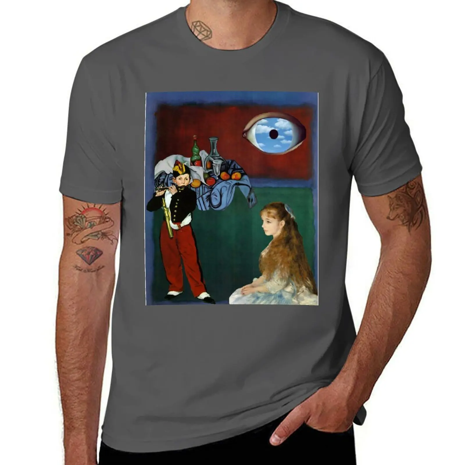 

Rothko, Cezanne, Manet, Magritte, Renoir T-Shirt Large Size Loose Casual Tee