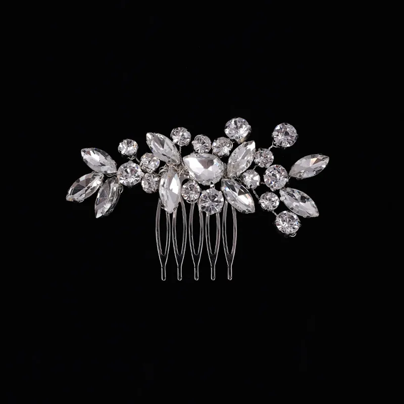 

Sparkly Silver Rhinestone Simple Comb Insert Comb Crystals Bridal Headwear Wedding Prom Party Dress Elegant Women's Accessories