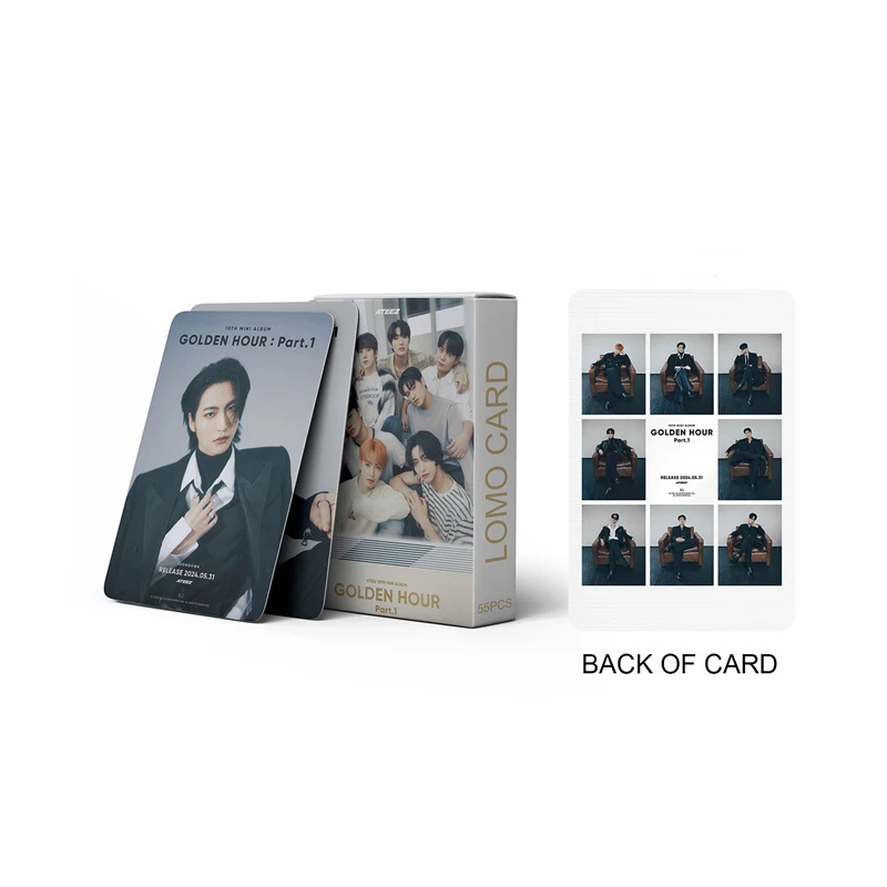 Imagem -03 - K-pop Album Mini Photo Card Golden Hour Part.1 Cartão Lomo Presente Favorito Cartão Postal Seonghwa San Ateez 10th hd Fan 55 Pcs por Conjunto