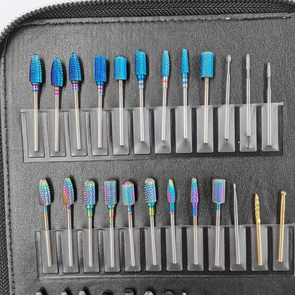 Factory Hot Selling Safety Holder Rotate Cuticle Clean Grinding Head Electric Nail Files Nail Drill Bit Set