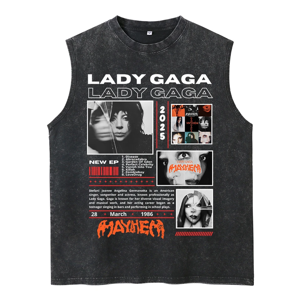 100% Cotton Vintage Washed Lady Gaga The Mayhem Ball Tour 2025