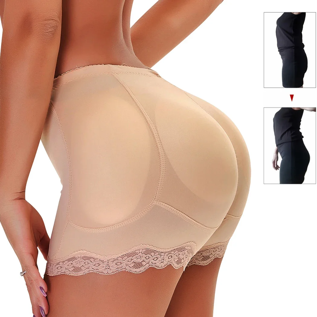 Acolchoado levantador de bunda roupa interior corretiva realçador de bunda corpo shaper modelagem cinta falso hip shapwear roupa interior push up calcinha