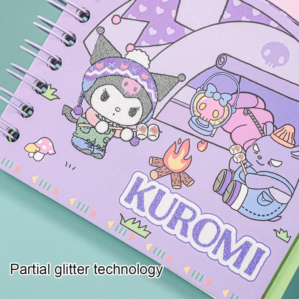 Sanrio A6 Notebook Coil Book Kuromi My melody Cinnamoroll Hello Kitty Learning Stationery Unique Kawaii Cover Design For Student