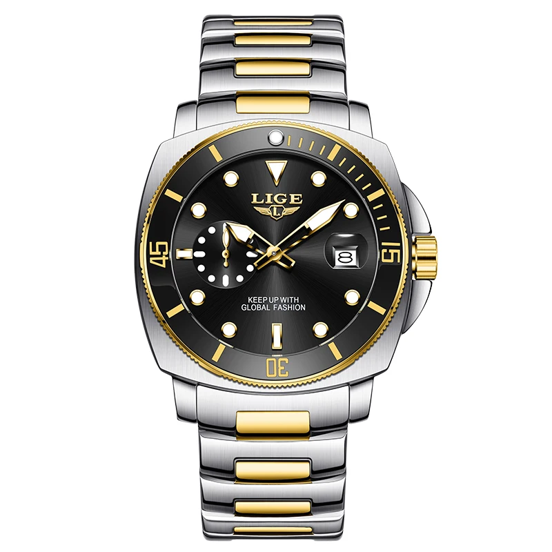 Men's Trendy Waterproof Luminous Stainless Steel Watch