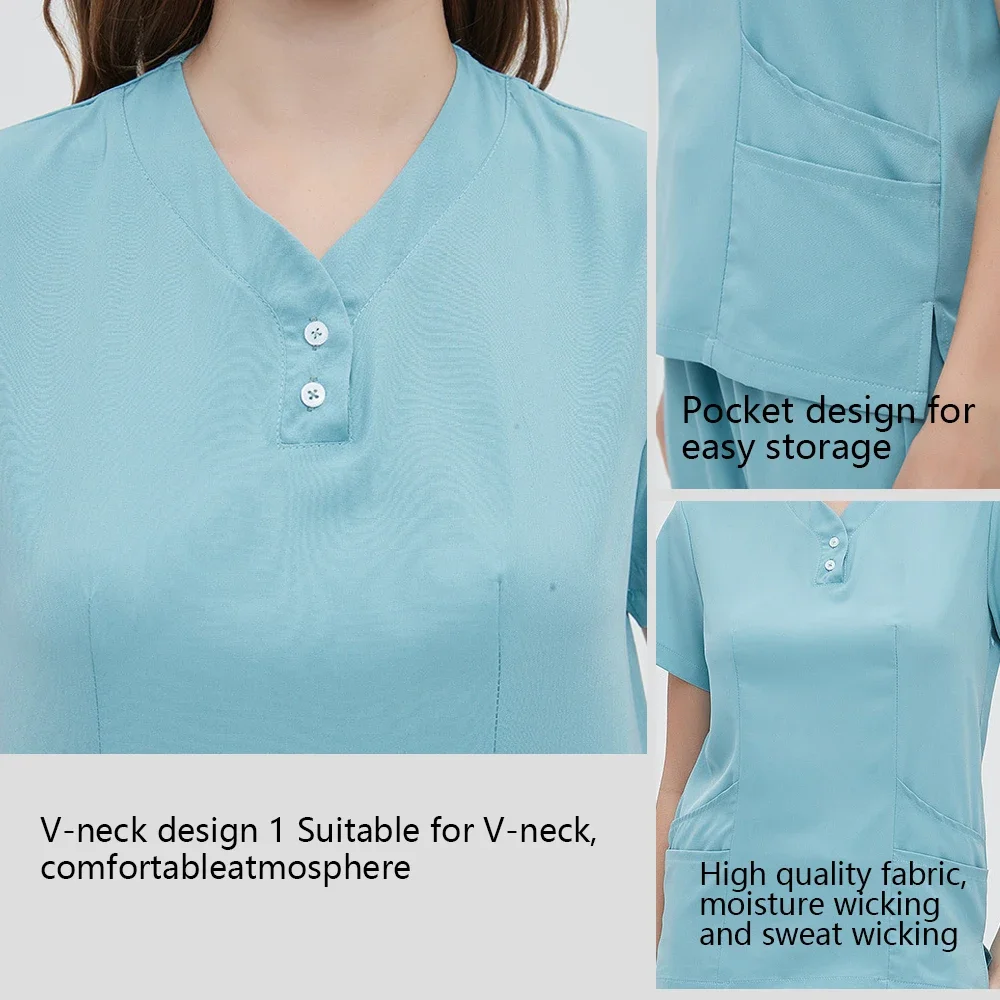 Ropa de trabajo médica para salón de belleza, mes dental, manga corta, lavado a mano, conjunto separado para enfermeras, hombres y mujeres, nuevo